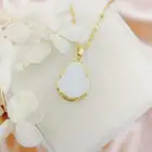 Jade Pendant Jade Xunbei New Design Gold Plated Jewelry Gold Fashion Jade Buddha Pendant Necklace