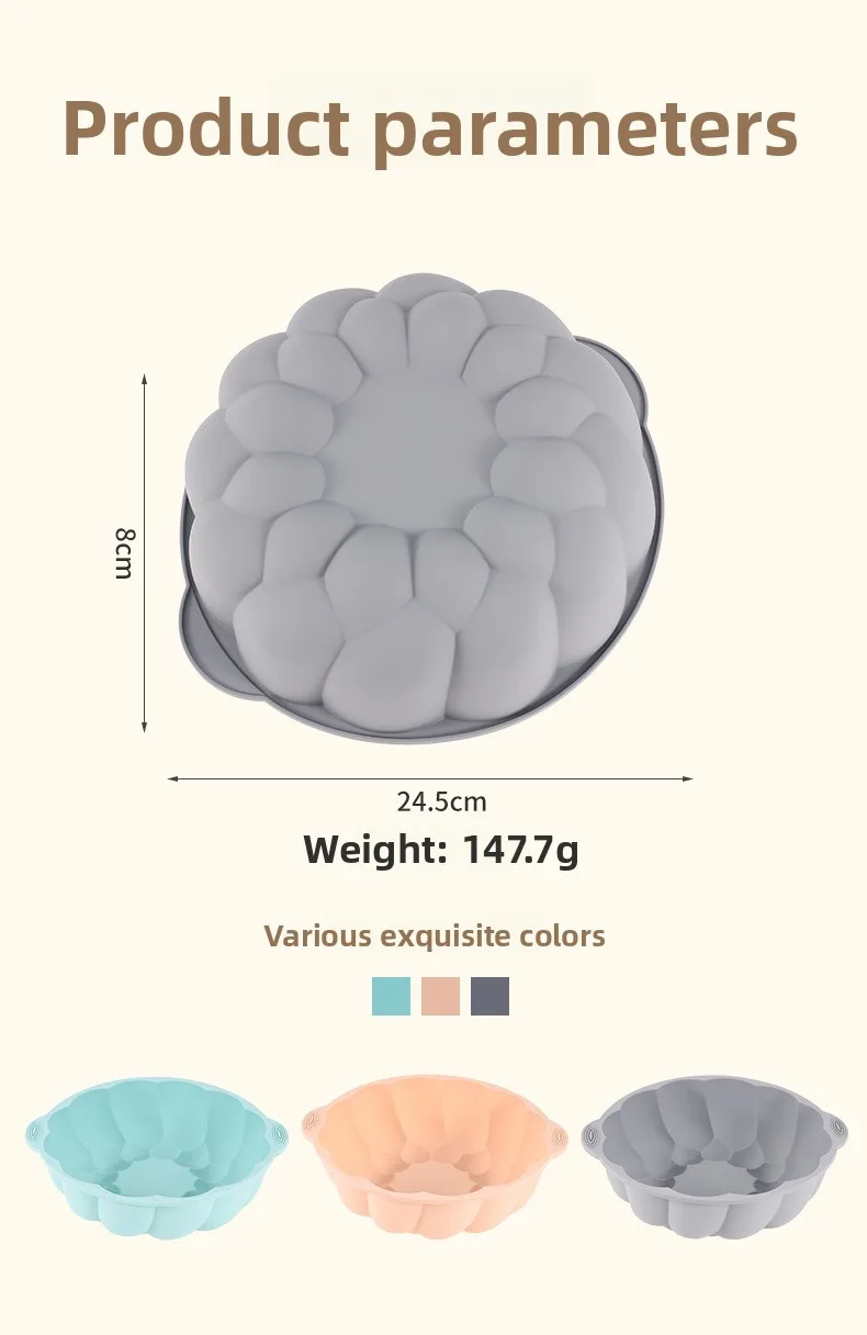 24cm Large Flower Shaped Silicone Cake Mold Creative DIY Baking Mold for Unique Cake Designs Cake Tools manufacture