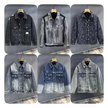 Jacket Denim Man Wholesale Custom Men Outdoor Wear Ripped Denim Jacket Plus Size Men's Jackets