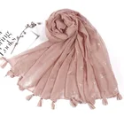 Pattern Long Scarf 2021 Fashionable Spring Summer Ladies Scarves Gold Foiled Bird Pattern Long Woven Scarf