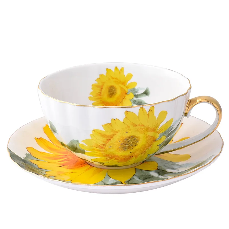 sunflower tea cup and saucer