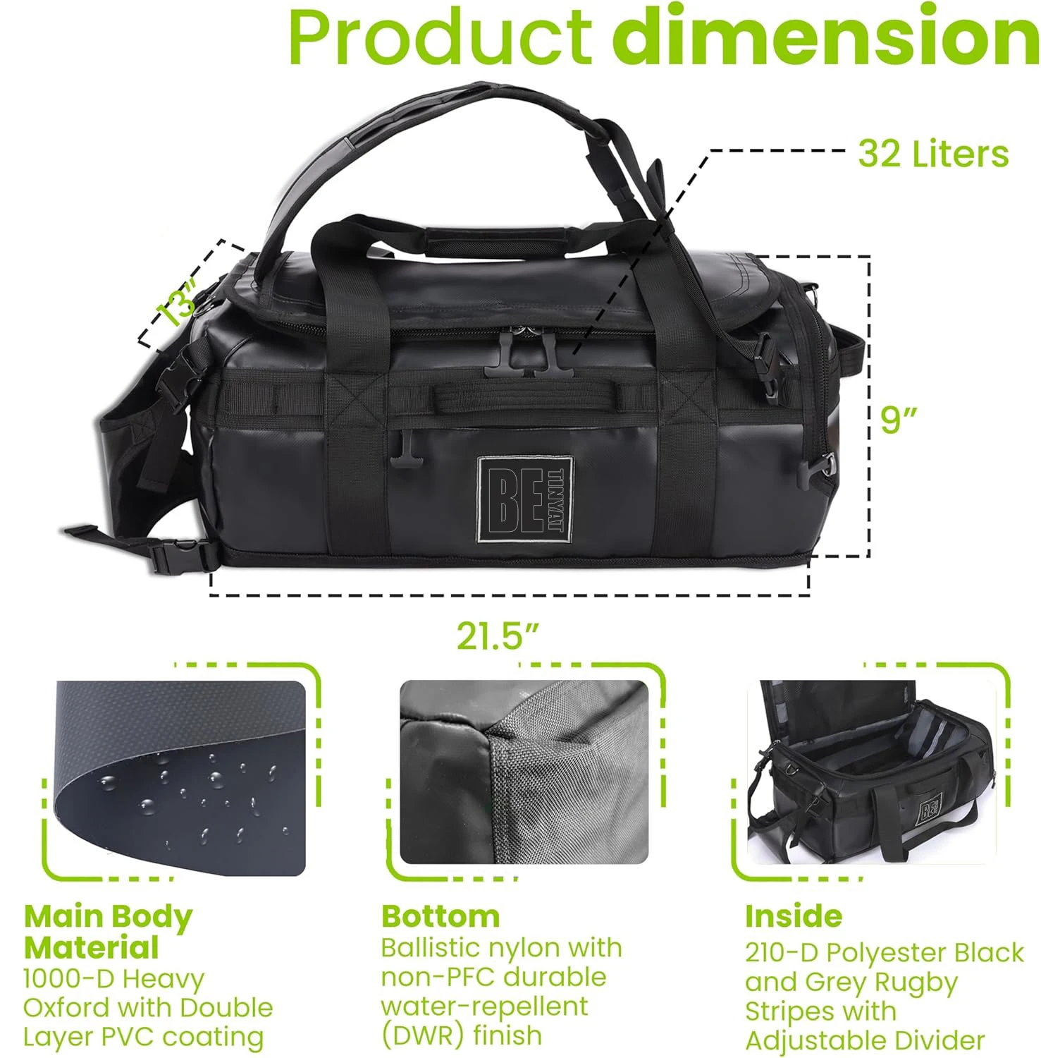 product adjustable football training ball carrier bag durable water resistant with shoe compartment accessory-2