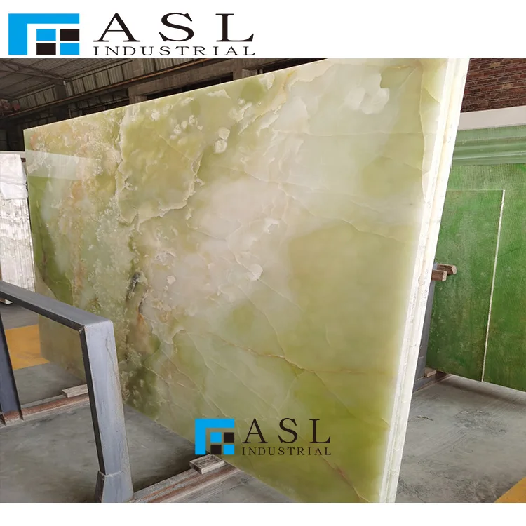 Natural stones large transparent green onyx tiles amethyst polish marble slabs wall book match translucent onyx