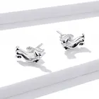 925 Silver Earrings Silver Jewelry 925 Sterling Silver Origami Dachshund Wiener Dog Stud Earrings For Women Girls