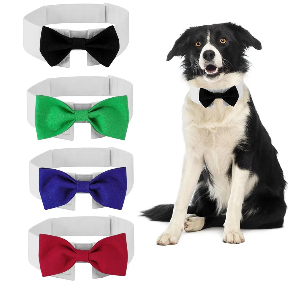 Pet Dog Cat Adjustable Bow Tie Collar Puppy Necktie Bowknot Bowtie Pet Cat Holiday Wedding Decoration Accessories for Small Dogs