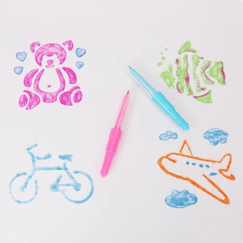 Popular Kids Painting Magic Blowing Bubble Pen Marker 6 Colors Airbrush Stencil Art Blow Pen