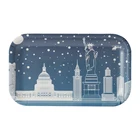 Tray Colorful Trays Jiju JL-007Z Wholesale Eco- Friendly Rectangular Colored Oblong Custom Melamine Rolling Tray Girly