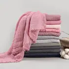 Shawl 2021 Ladies Pleated Whisker Multifunctional Polyester Cotton Plain Shawl Muslim Headscarf For Women