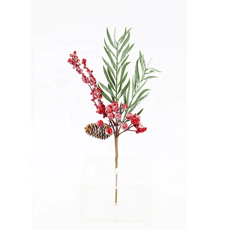 Handmade artificial flower wholesale in China home decoration Christmas berry and pincone Branch/Centerpiece