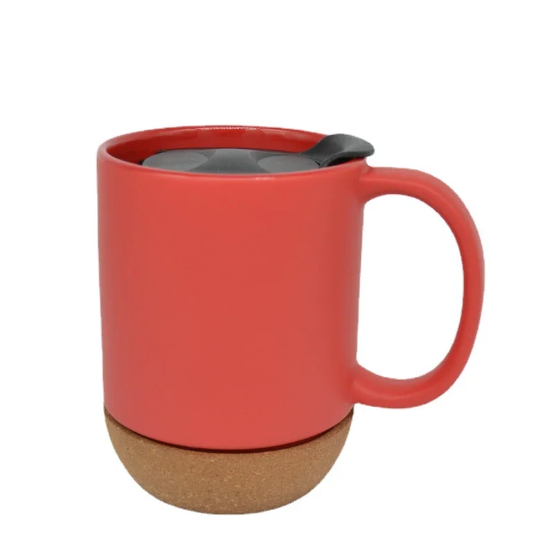 Wholesale hand made Reusable Sublimation Custom White Black Coffee Ceramic mug With Wooden Bottom