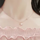 Rose Gold Wholesale Hot Selling Plated Rose Gold Sun Flower Girl Clavicle Chain Necklace Women Jewelry Sets