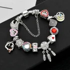 Bracelets European And American Rose Gold Inlaid Diamond Heart Shaped Crystal Gift Silver Plated Bracelets
