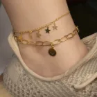 Chris April 925 Sterling Silver 18k Gold Plated Custom Vermeil Star Anklet For Women
