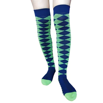 Custom argyle thigh high athletic compress socks 20-30mmhg compression socks thigh high