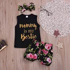 Kids Clothing Sets New Arrival Baby Girl Top+Pant+Headband Three-Piece Kids Clothing Sets Summer
