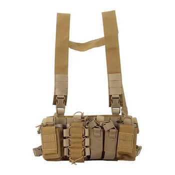 Outdoor Tactical Training Tactical Combat Carrier Chest Harness Front Pack Pouch Holster Vest Rig