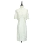 Cape Made In China Superior Quality Light Beige Lace Cape Cheongsam Dress