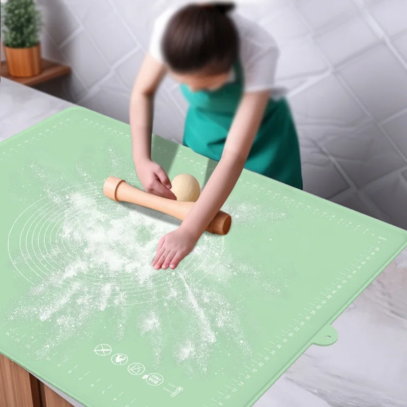 Silicoco Silicone Baking Mat Non-Slip Silicone Pastry Mat Non Stick Dough Rolling Mat with Measurements for Pie Crust
