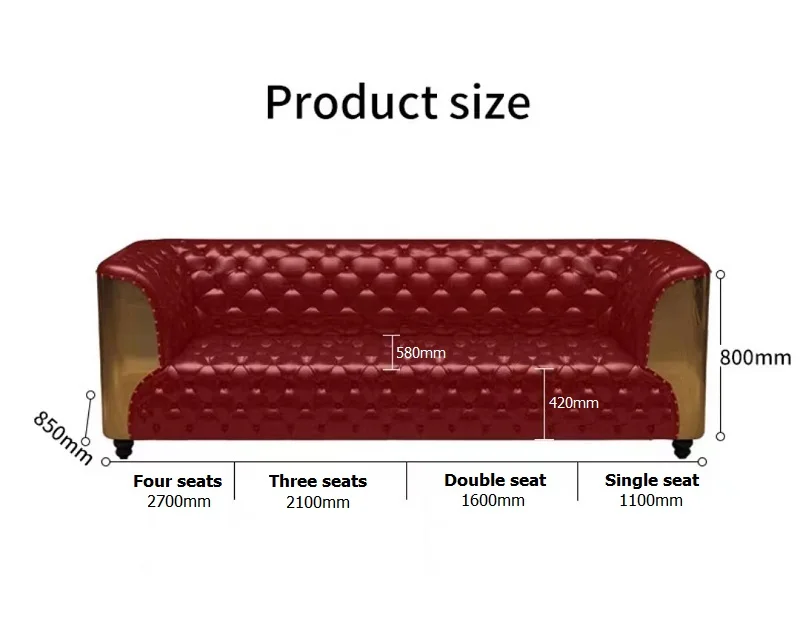 American Loft Style Aviator Genuine Buff Leather Classic Luxury Sofa