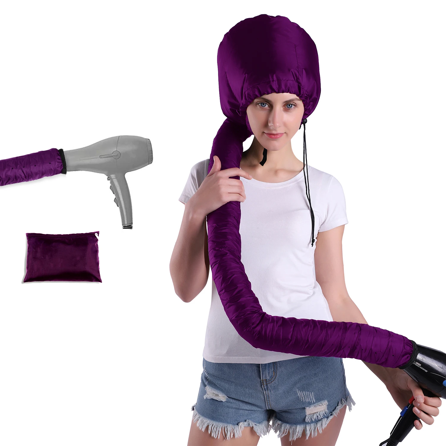 Soft Bonnet Hooded Hair Dryer Attachment For Natural Curly Textured Hair  Care| Drying,Styling,Portable Bonnet Hair Dryer - Buy Bonnet Hair Dryer, Bonnet Hood Hair Dryer Attachment,Hair Bonnet Hood Hair Dryer Attachment  Product on