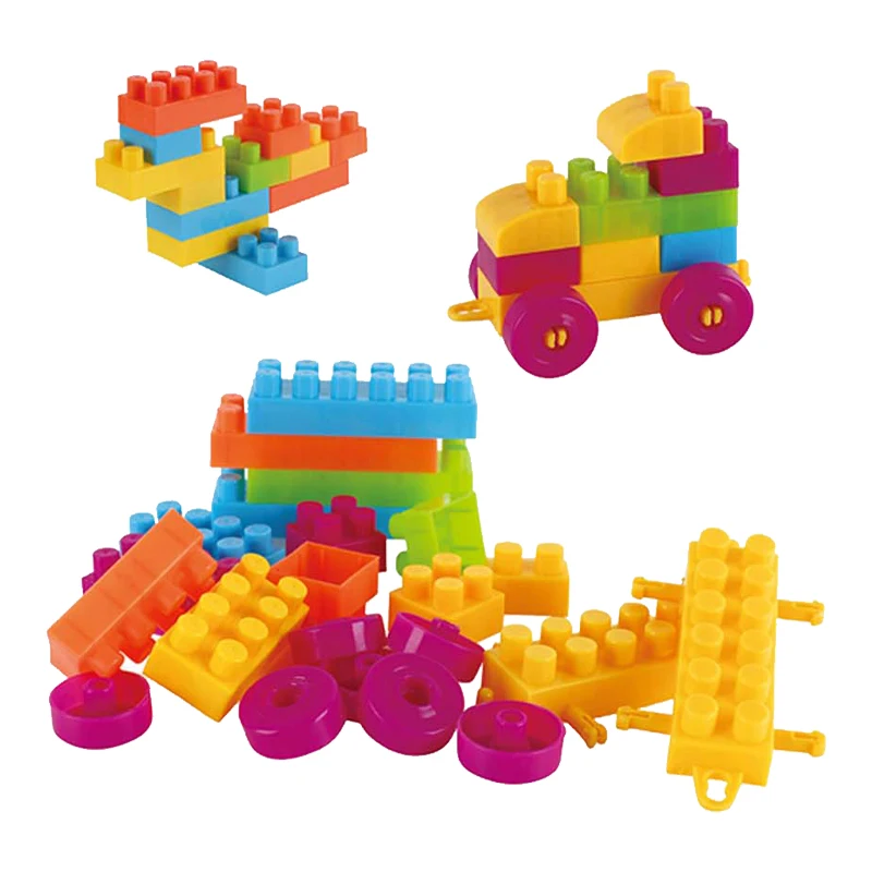 Kids big cheap building blocks educational baby toys with storage box