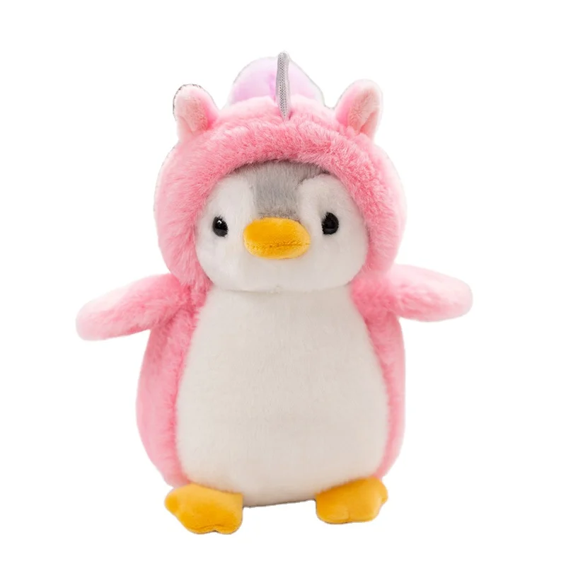 Factory Sale 25cm cute custom plush toys shearing material dolls soft cozy kawaii penguin animals plush pillow