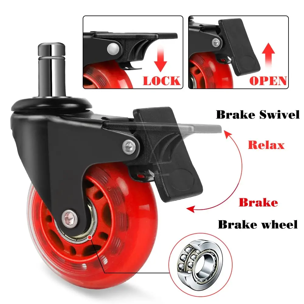 2 5 Inch Roller Style Office Chair Stem Caster Pu Polyurethane Standard