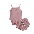 Toddler Set Sets Baby Infant Toddler Vest Bloomers Ribbed Set Summer Onesie Short Sets