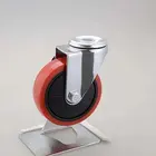 Caster With Brake Swivel Plate 175 Lbs. Weight Capacity 3 In. Red TPU Caster With Brake