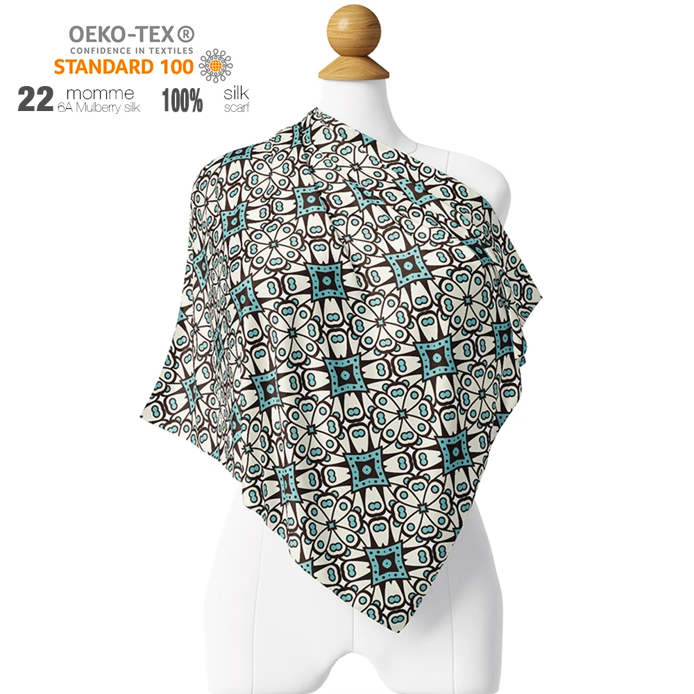 Custom Brand Design chinese silk scarf hair headband New Trending long twill square silk scarf silk cap wholesale