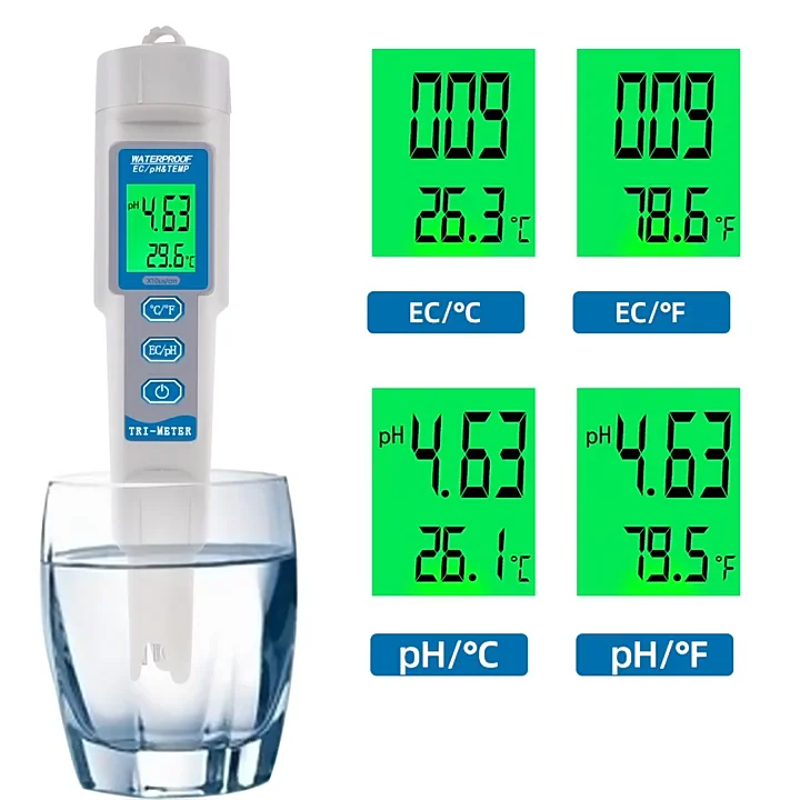 Medidores De Temperatura Ec 3587 Digital 3 En 1 Medidor De Ph Ec