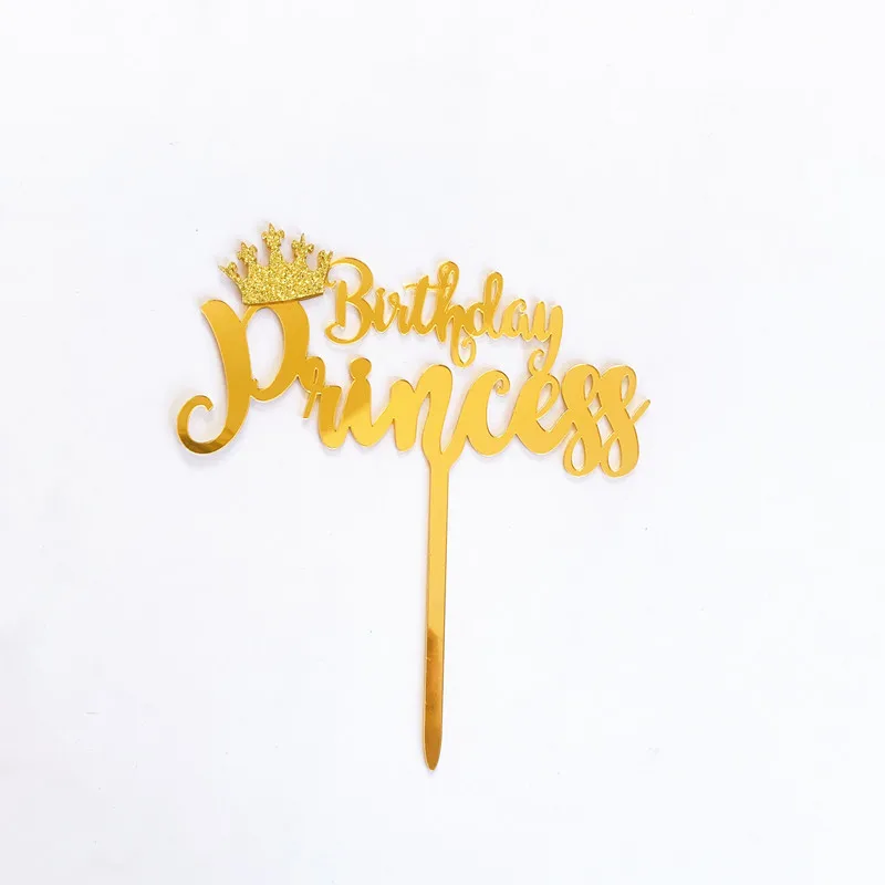 Crown Birthday King Queen Princess Prince Acrylic Toppers