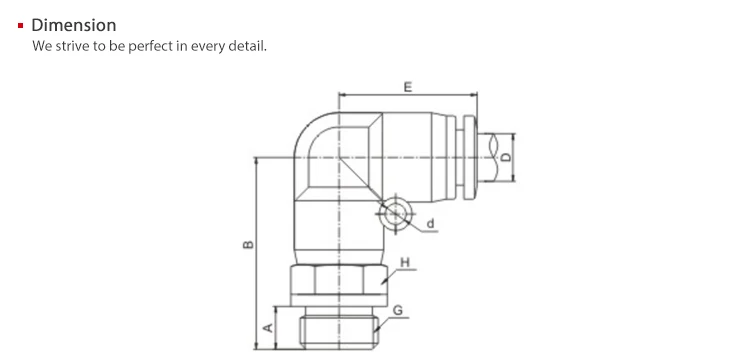 Sns Spl G Series Pneumatic One Touch L Type 90 Degree Male Elbow G