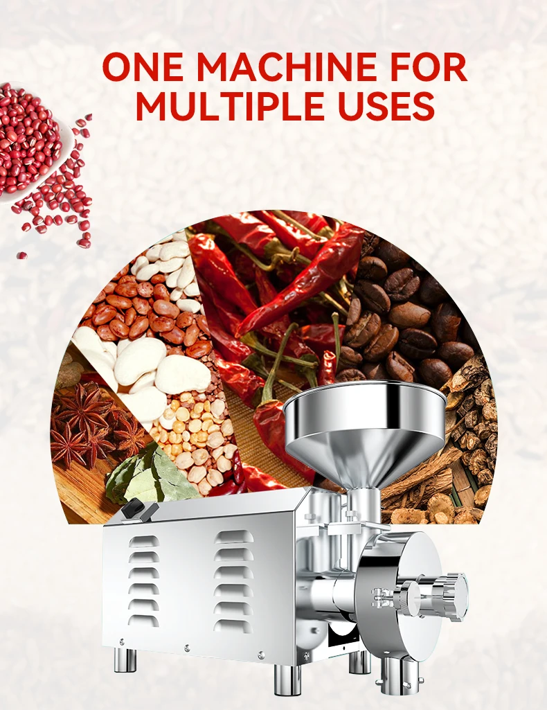 Electric cocoa chilli cassava powder mini corn maize rice wheat flour mill spice grain processing grinding grinder machine price