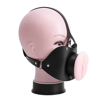 Oral Sex Mouth Gag Large Model Leather Locked Blow job Open Mouth Gags & Muzzles Black Large Adult Products Sexy Toys