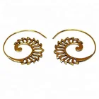 Hoop Sterling Silver Hoop Earrings 14K Gold Plated Women Fashion Tribal Hoop Earrings