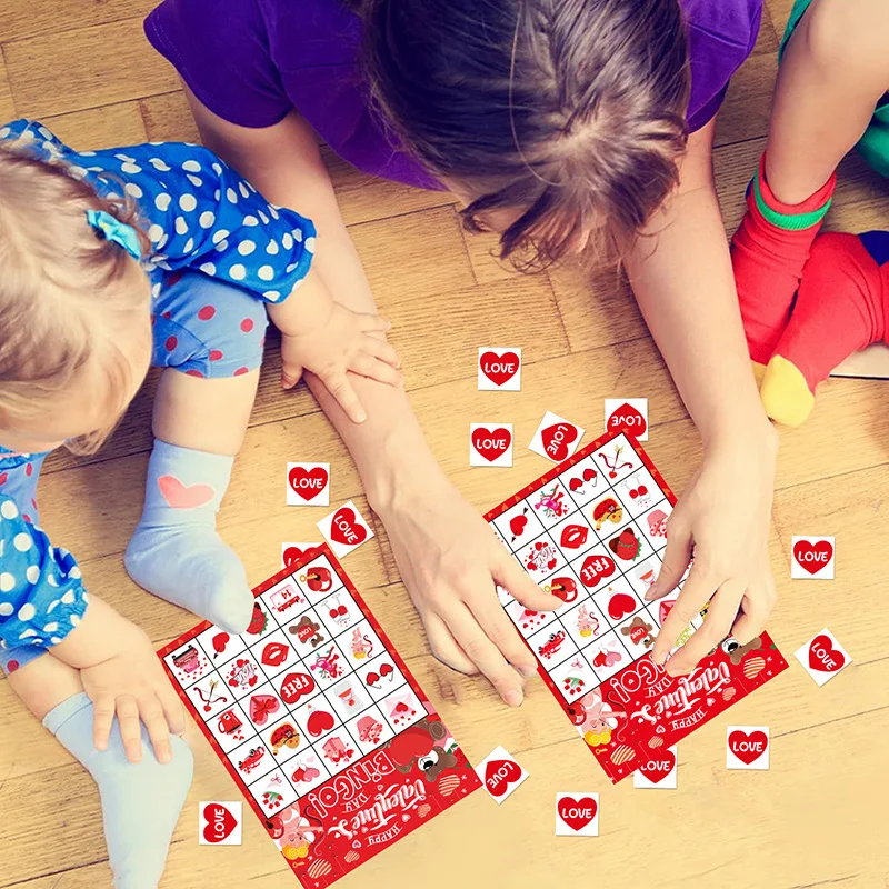 Valentine's Day theme Red bingo game card party supplies