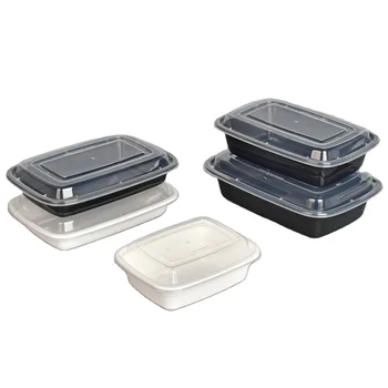 Wholesale 38OZ Free Take Away Fast Food Packaging Boxes Safe Disposable Prep Containers Plastic Bento Lunch Box