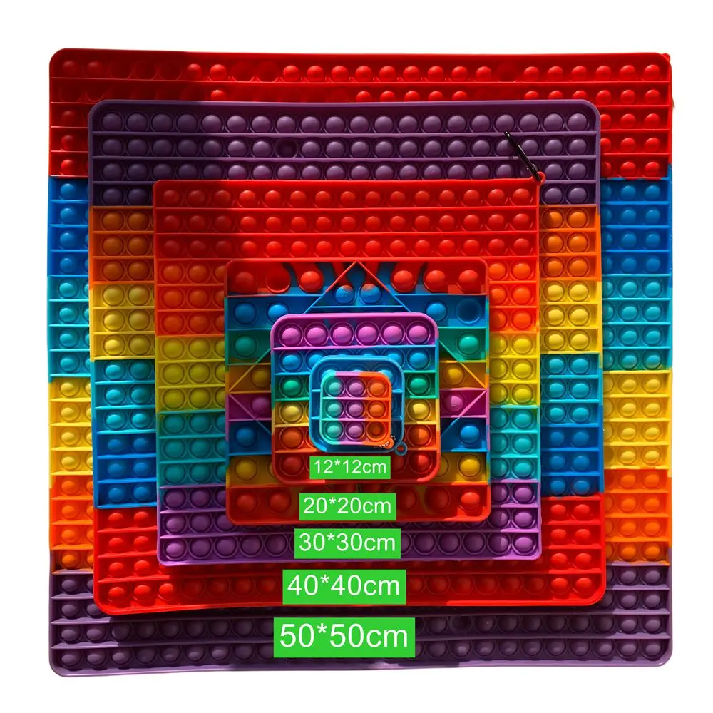 Push Pop It Fidget toys Rainbow Jumbo size square shape 30Cm*30cm 