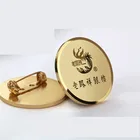 Sublimation Buttons Custom Logo Name Tag K Gold Badge With Pin