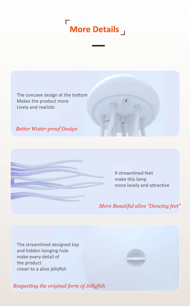 Intelligent Gradient Yard Dimmable Eye Care Bedside Lamp Voice Control with Dancing Legs Jellyfish Table Lamp with Touch Sensor