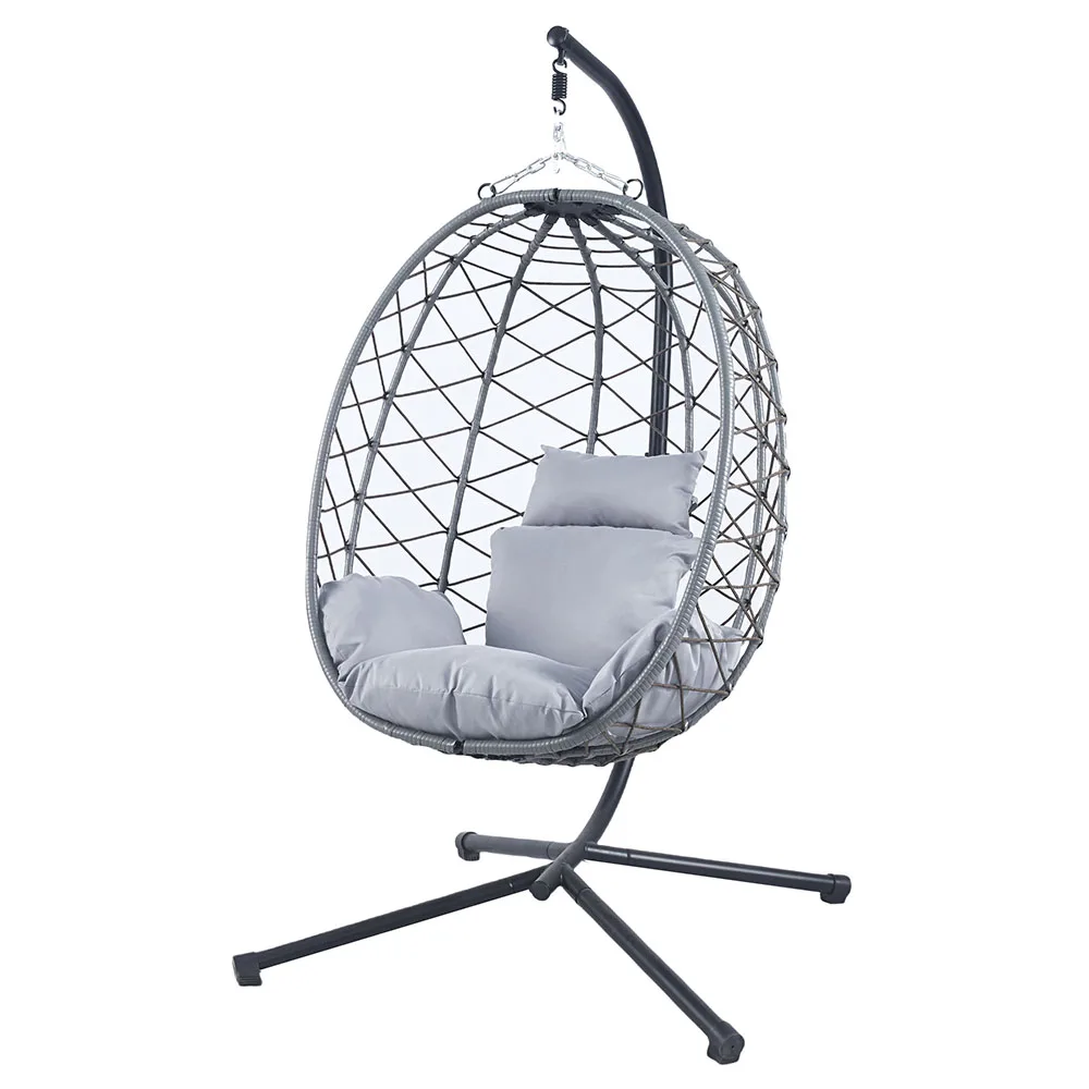product factory customization traditional folding egg chair outdoor living room swing hanging metal stand-0