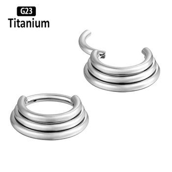 G23 Titanium Nose Rings Septum Hoops for Women Men Cartilage Piercing Jewelry 8/10mm Solderless Tragus Helix Triplex Row Earring