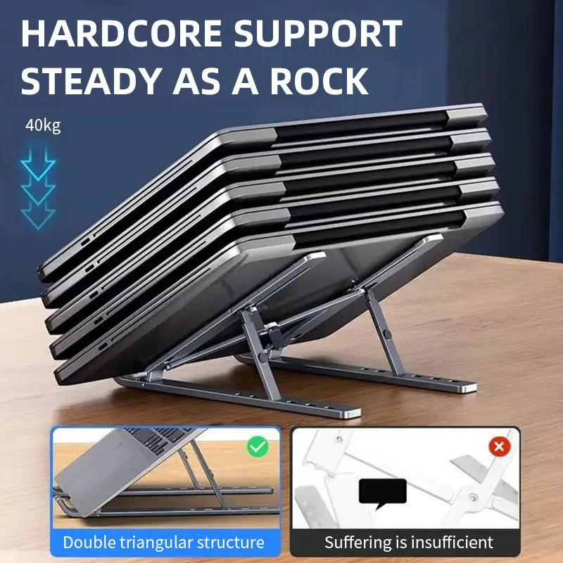 Height Adjustable Aluminum Foldable Laptop Stand Smart Home Product for Students Office Workers Comfortable Lap Computer Stand