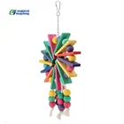 Parrot Food Grade Dye Colorful Big Size Macaw Parrot Pet Bird Chewing Toys With Bell For Sale