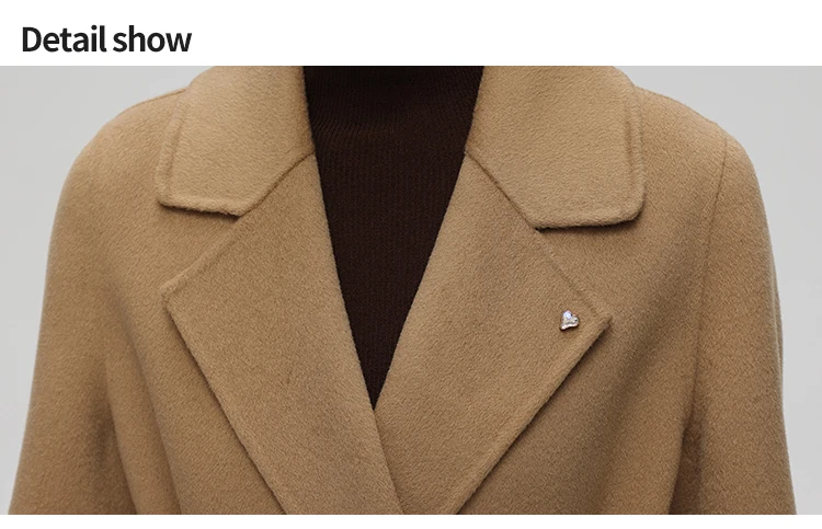 Women's Heavyweight Wool Winter Coat Windproof Long Overcoat for Extreme Cold