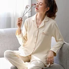 Sleep Ladies Custom Winter Plain Viscose Jersey Sleep Wear Set Cotton Casual Homewear Wholesale Ladies Pajamas