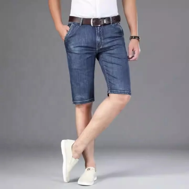 Men's Distressed Jean Shorts Casual Ripped Summer Denim Short Pants with Pockets