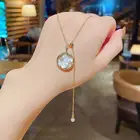Star Pendant Factory Wholesale Titanium Steel Material Golden Female Shell Star Pearl Pendant Necklace