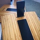 Natural Bamboo Sofa Tray With Anti Slip Pad And Cell Slot